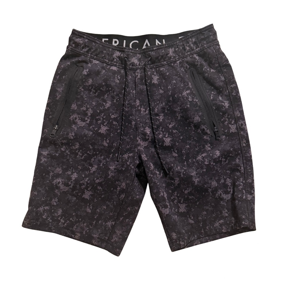 American Eagle Outfitters Black Athletic Shorts with Elastic Logo Waistband